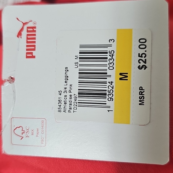 Puma Tight Fit Pink Leggings - Picture 7 of 8